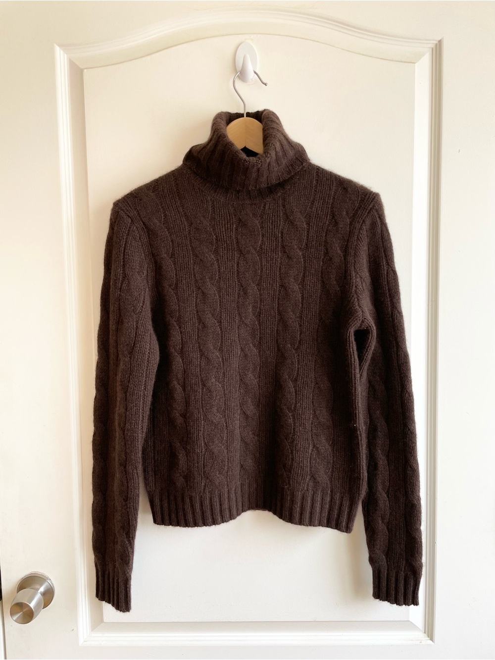 Polo Ralph Lauren Womens Cashmere Cable Knit Turtleneck Sweater Size S Old Money